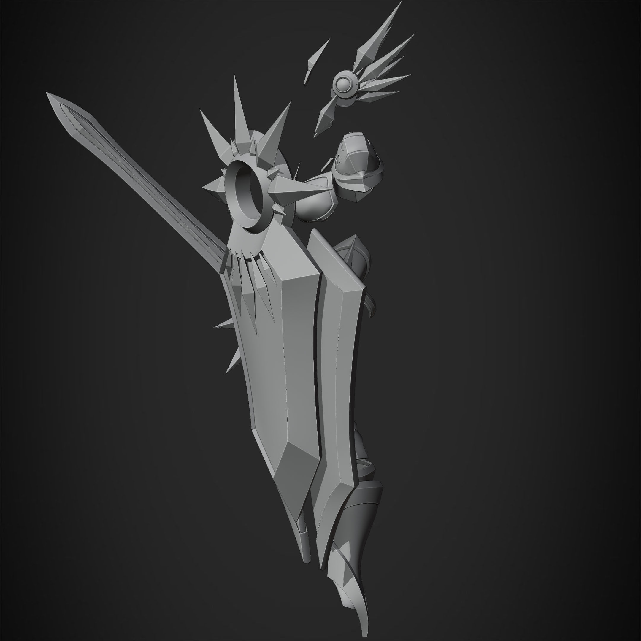 League of Legends Leona  Armor with Shield and Blade for Cosplay 3D Model Collection_24