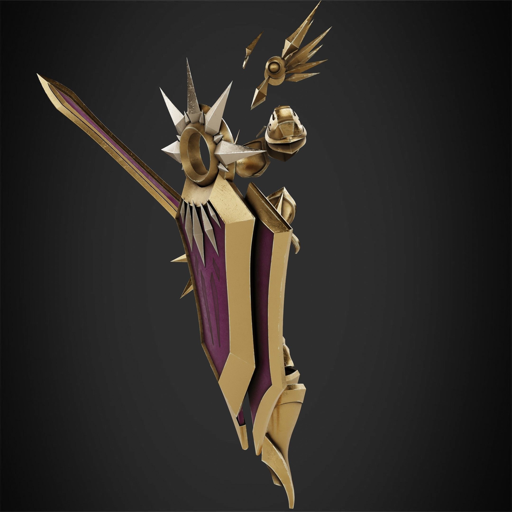 League of Legends Leona  Armor with Shield and Blade for Cosplay 3D Model Collection_6