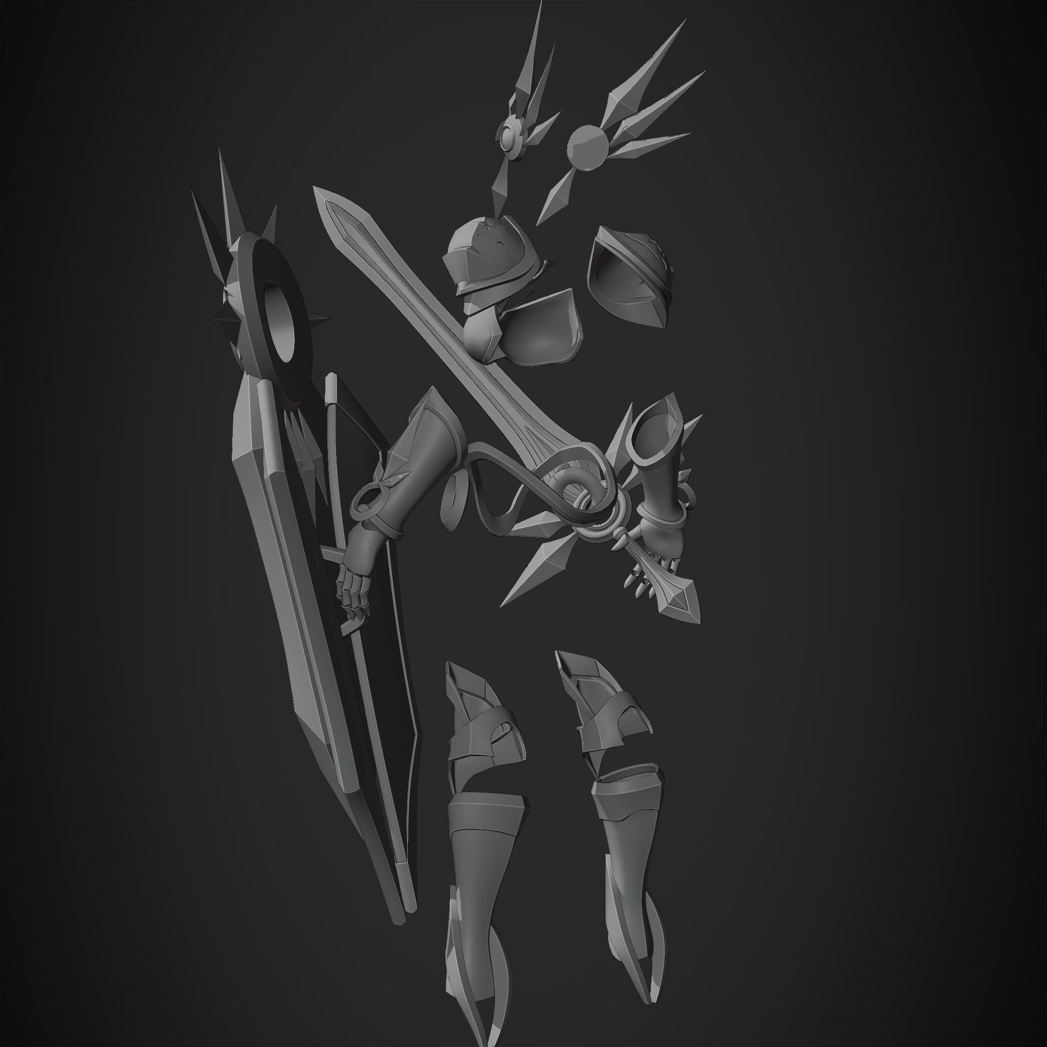 League of Legends Leona  Armor with Shield and Blade for Cosplay 3D Model Collection_25