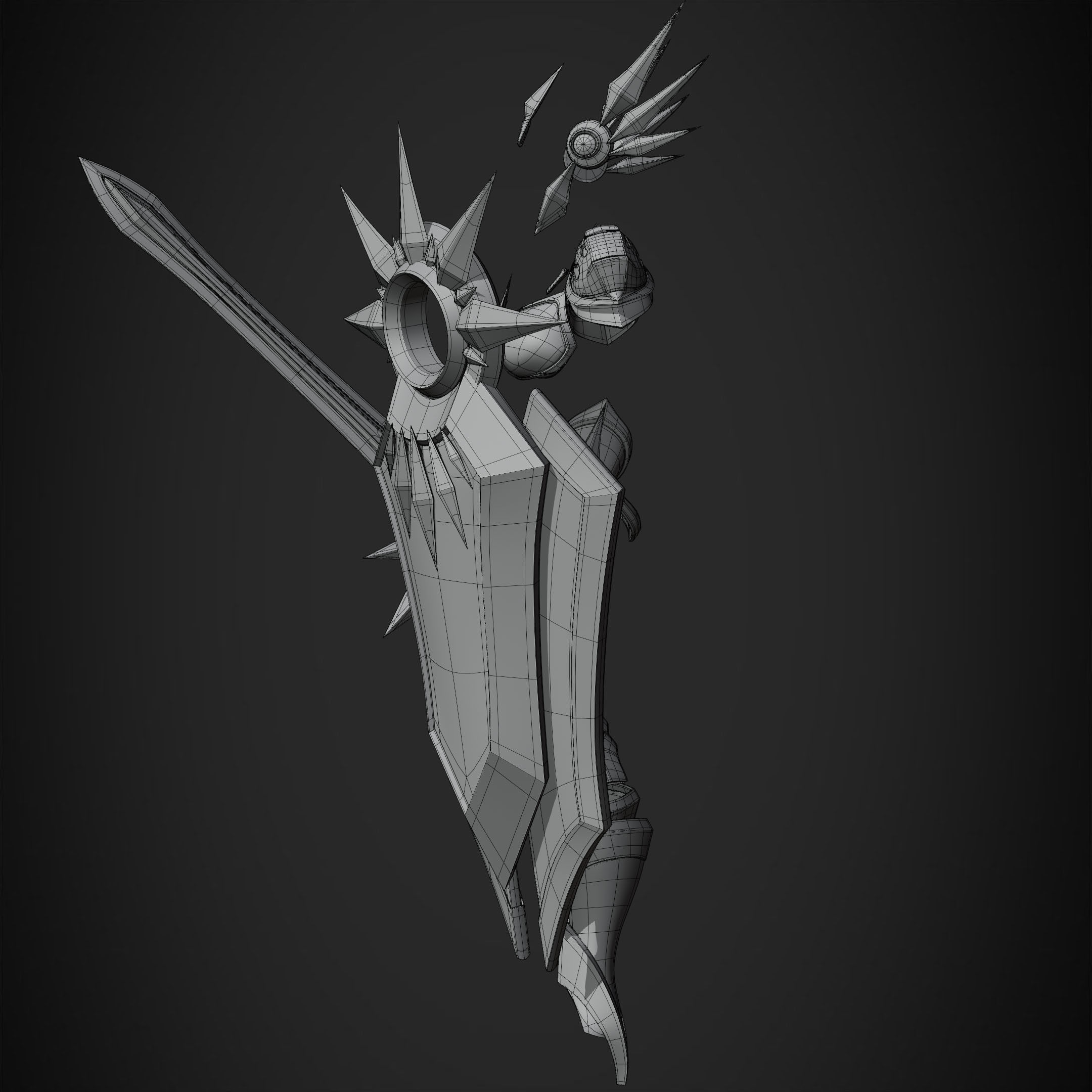 League of Legends Leona  Armor with Shield and Blade for Cosplay 3D Model Collection_23