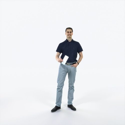Romance 01K Holding Casual Man Low-poly 3D model