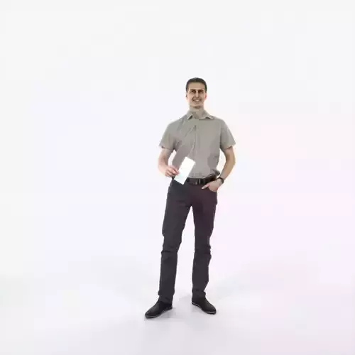 Romance 01J Holding Casual Man Low-poly 3D model