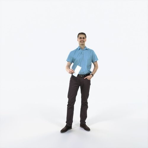 Romance 01H Holding Casual Man Low-poly 3D model