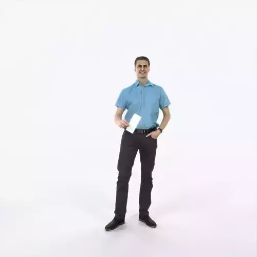 Romance 01H Holding Casual Man Low-poly 3D model