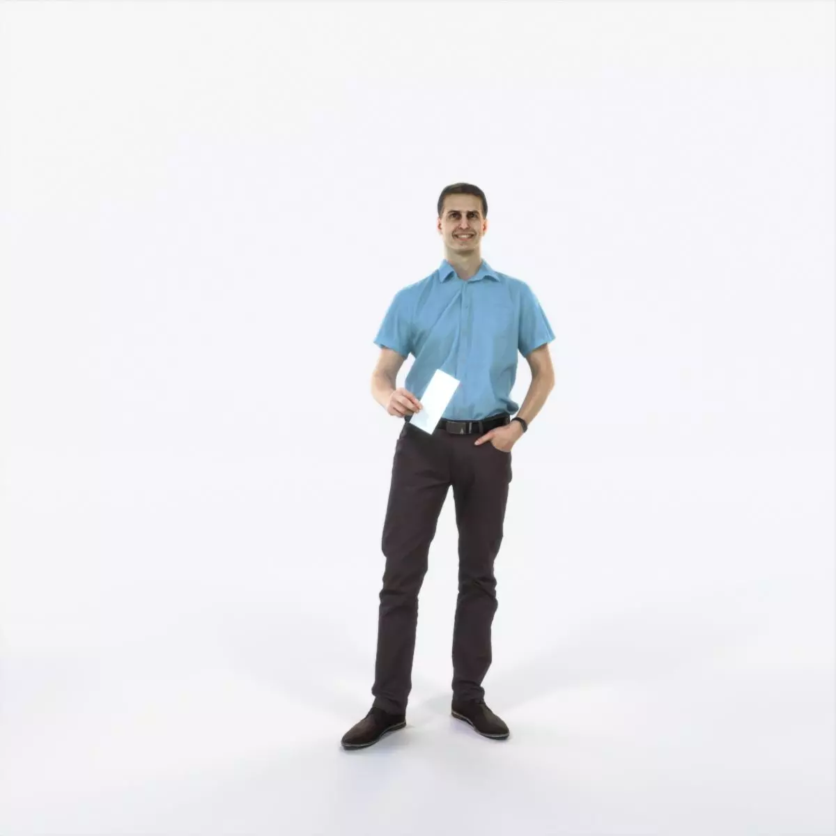 Romance 01H Holding Casual Man Low-poly 3D model_0