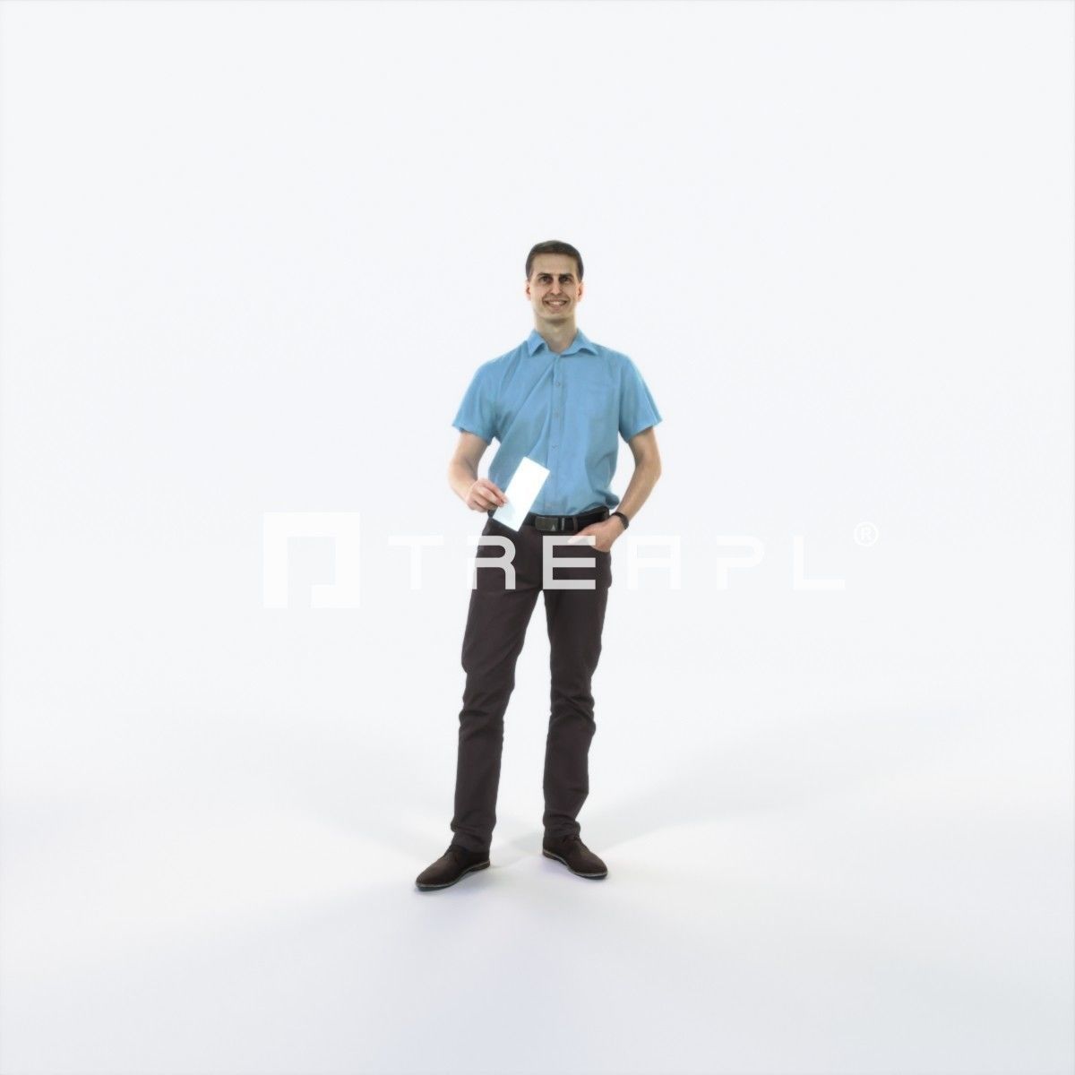 Romance 01H Holding Casual Man Low-poly 3D model_1