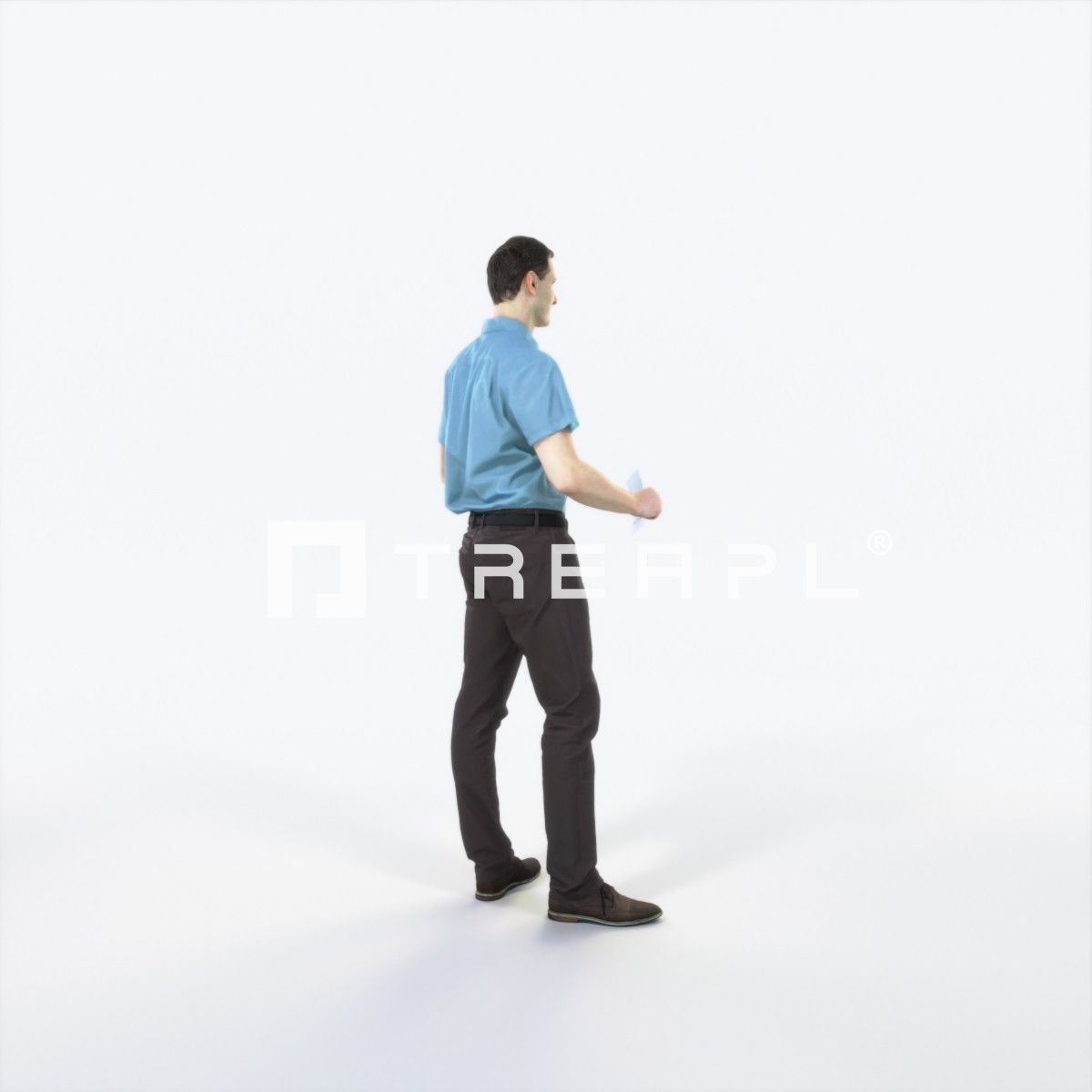 Romance 01H Holding Casual Man Low-poly 3D model_3