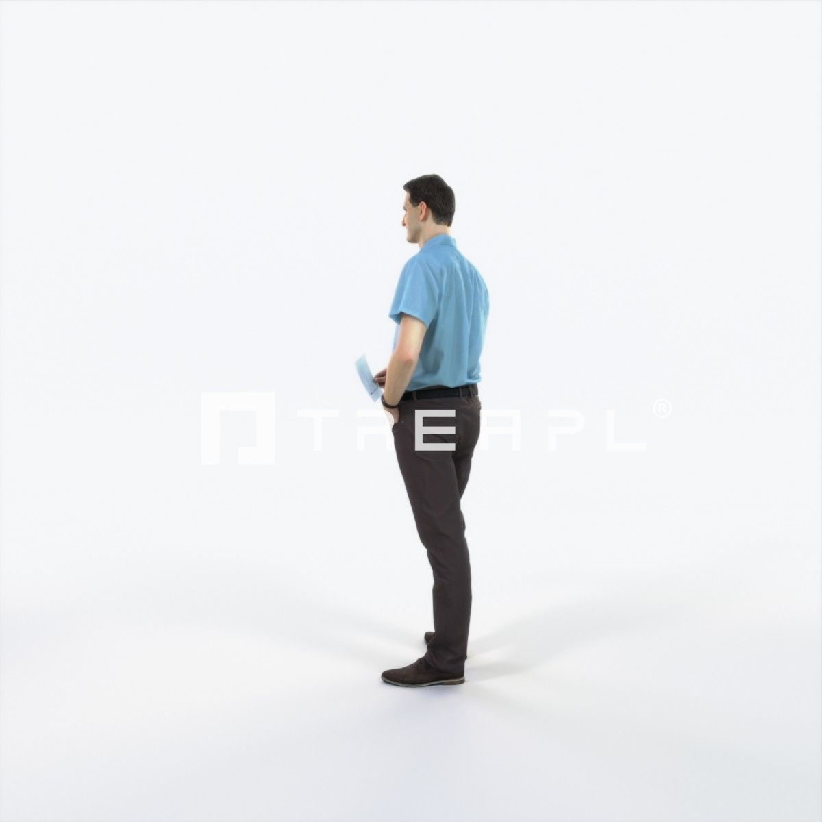 Romance 01H Holding Casual Man Low-poly 3D model_5