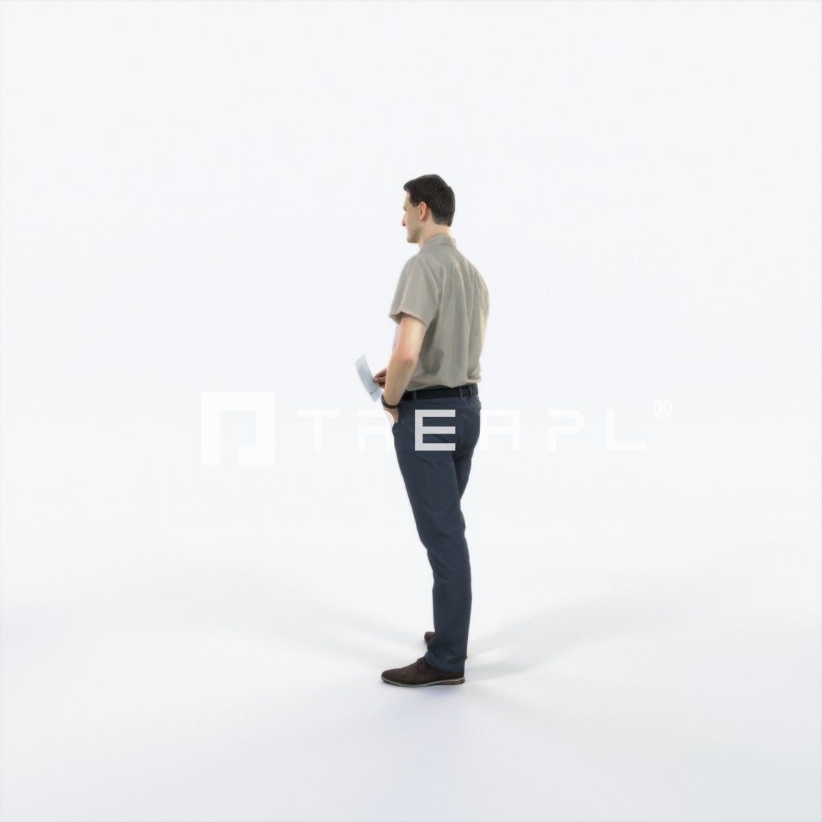 Romance 01F Holding Casual Man Low-poly 3D model_5