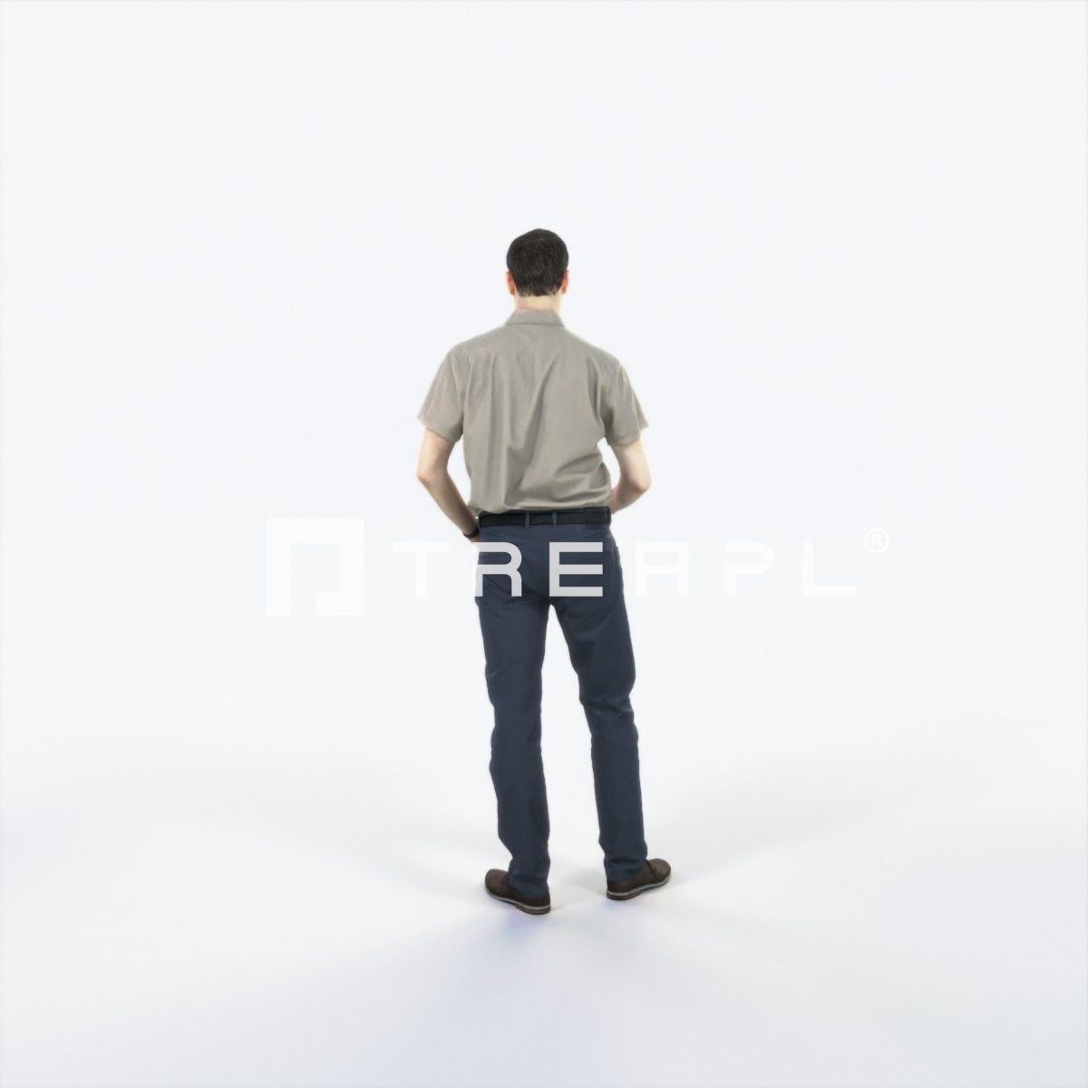 Romance 01F Holding Casual Man Low-poly 3D model_4