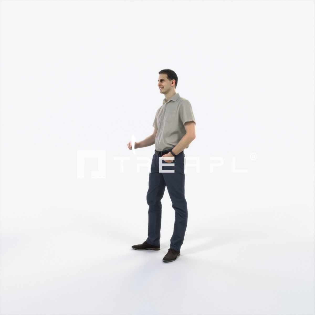 Romance 01F Holding Casual Man Low-poly 3D model_6