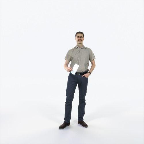 Romance 01F Holding Casual Man Low-poly 3D model