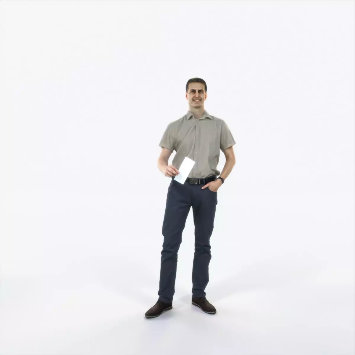 Romance 01F Holding Casual Man Low-poly 3D model_0