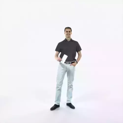 Romance 01D Holding Casual Man Low-poly 3D model