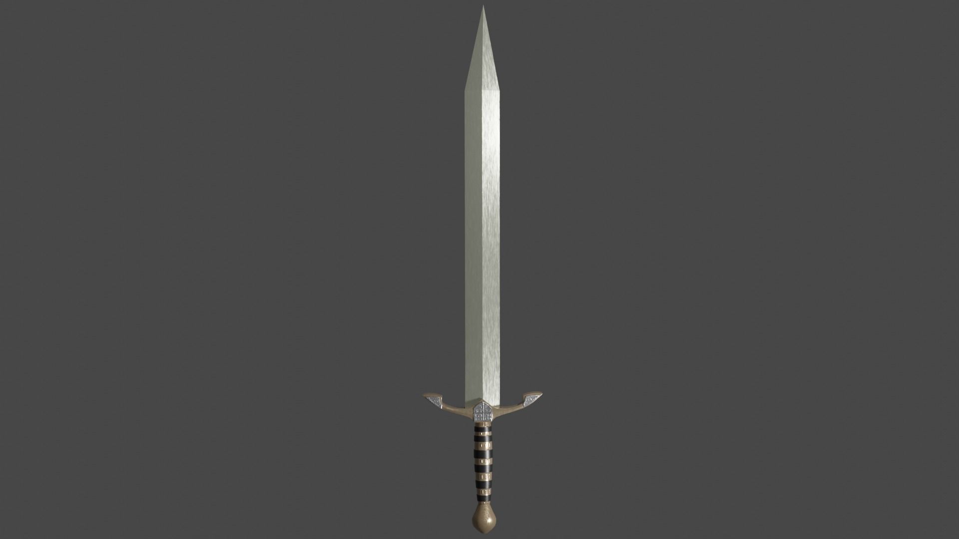 Spatha sword with Excalibur handle Low-poly 3D model_7