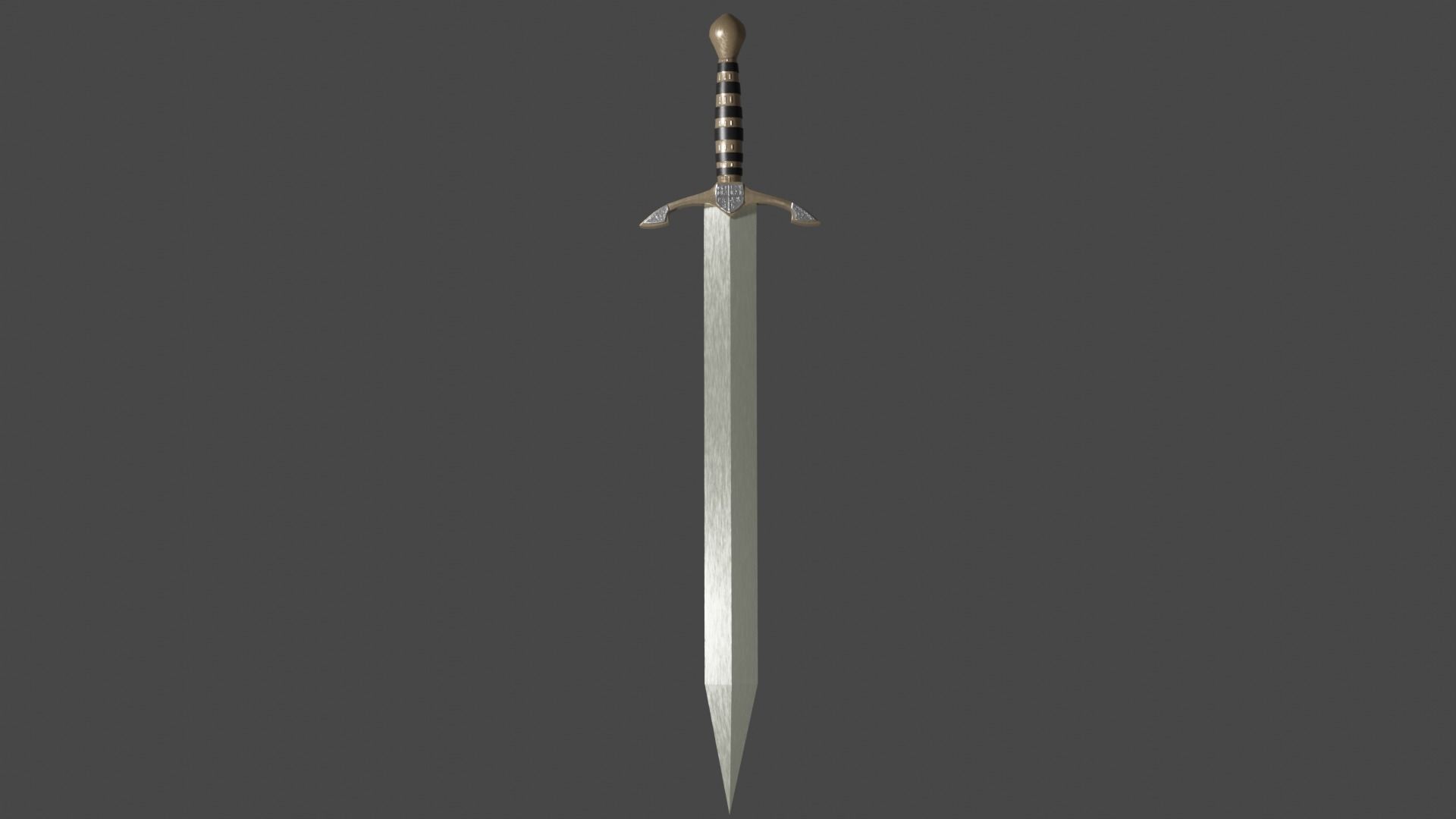 Spatha sword with Excalibur handle Low-poly 3D model_8
