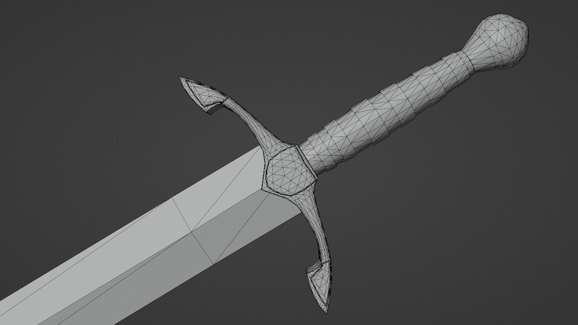 Spatha sword with Excalibur handle Low-poly 3D model_15