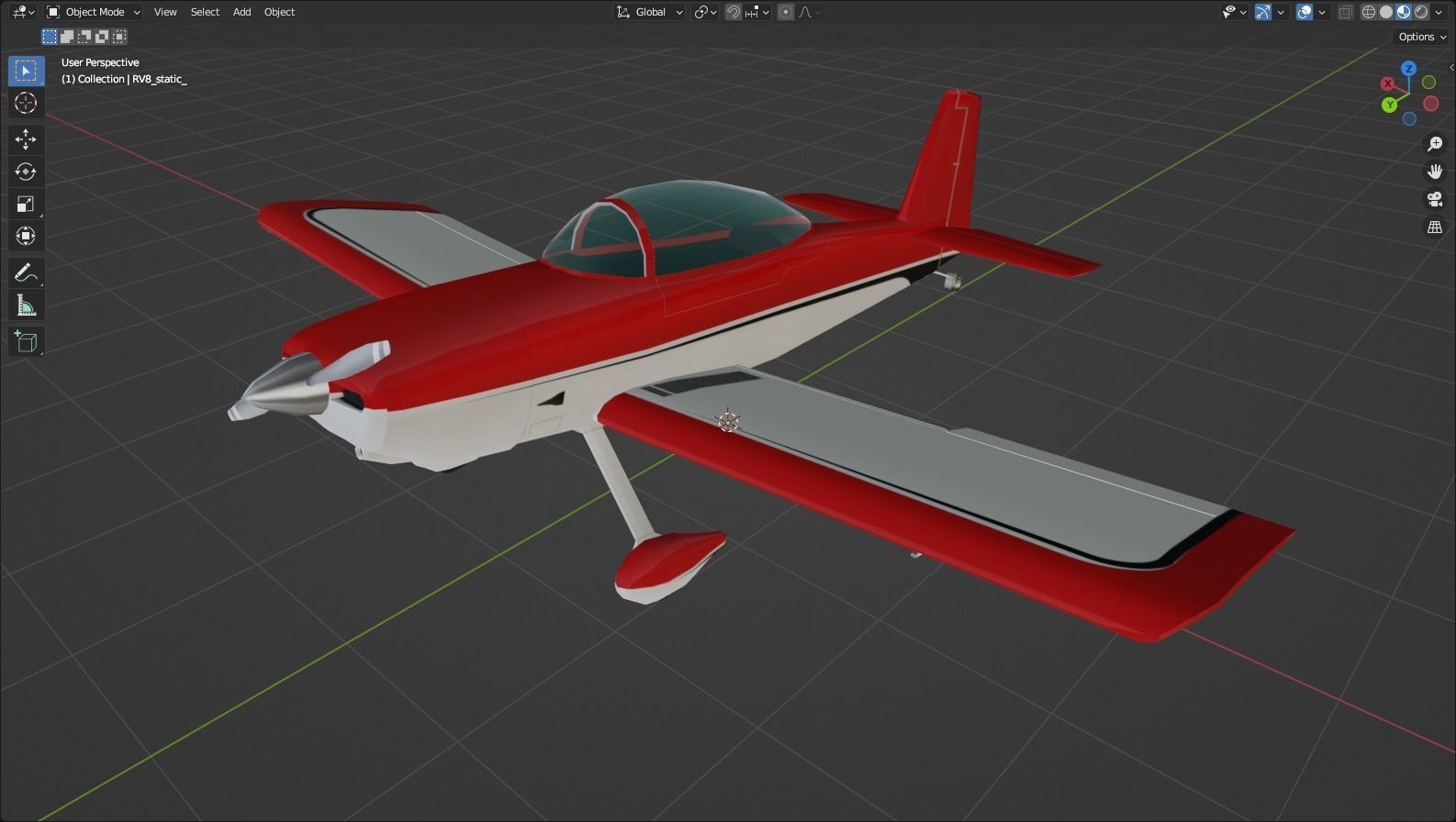 Vans RV8 Low poly static Low-poly 3D model_8