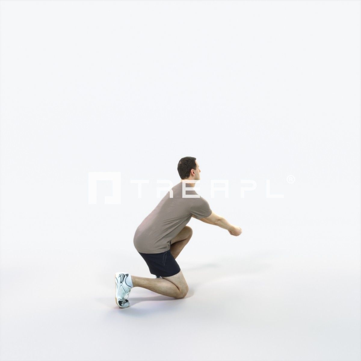 Romance 03J Volleyball Digging Sports Man Low-poly 3D model_3