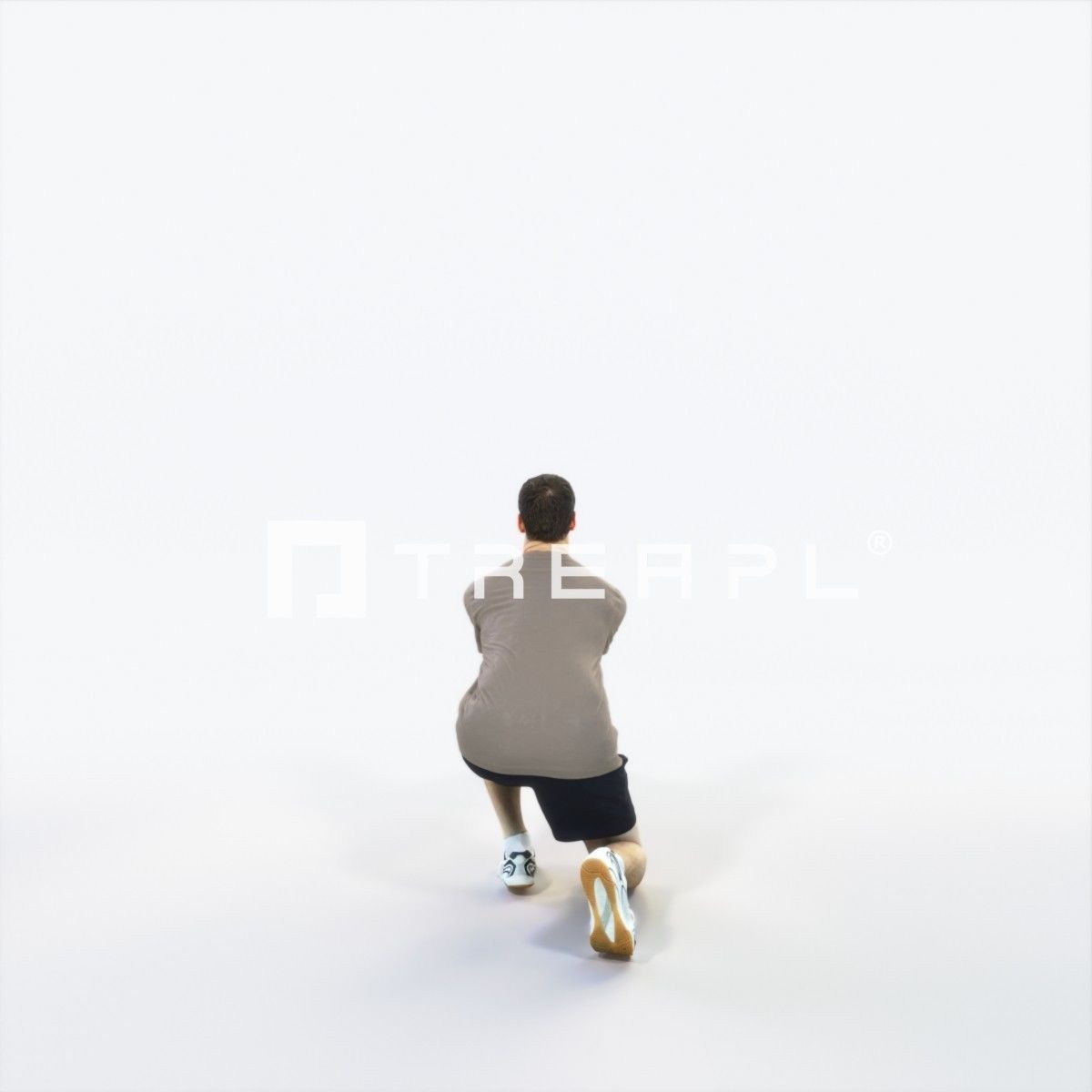 Romance 03J Volleyball Digging Sports Man Low-poly 3D model_4