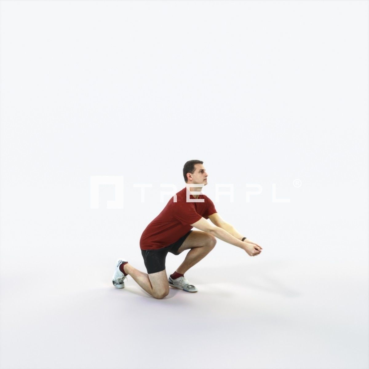 Romance 03E Volleyball Digging Sports Man Low-poly 3D model_2