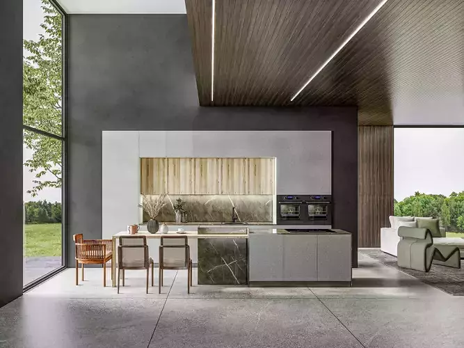 Kitchen fully parametric  Resizable manufacturable  0026 3D model