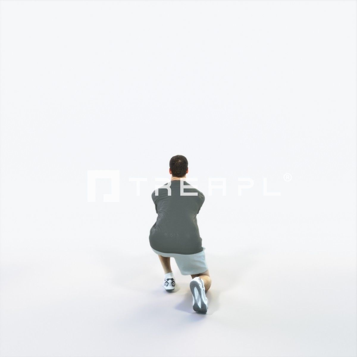 Romance 03C Volleyball Digging Sports Man Low-poly 3D model_4