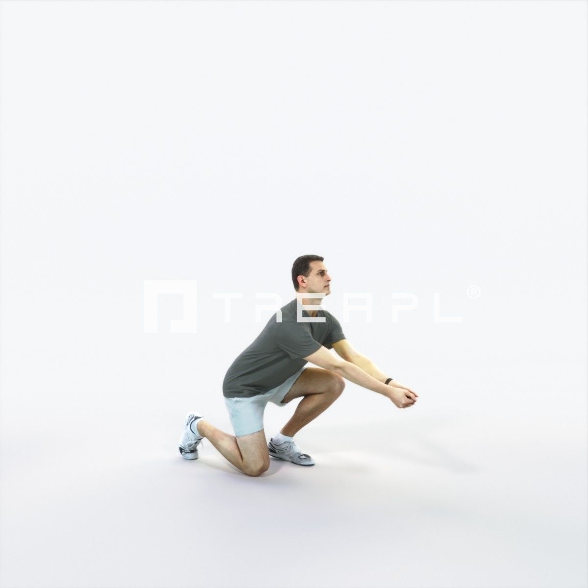 Romance 03C Volleyball Digging Sports Man Low-poly 3D model_2