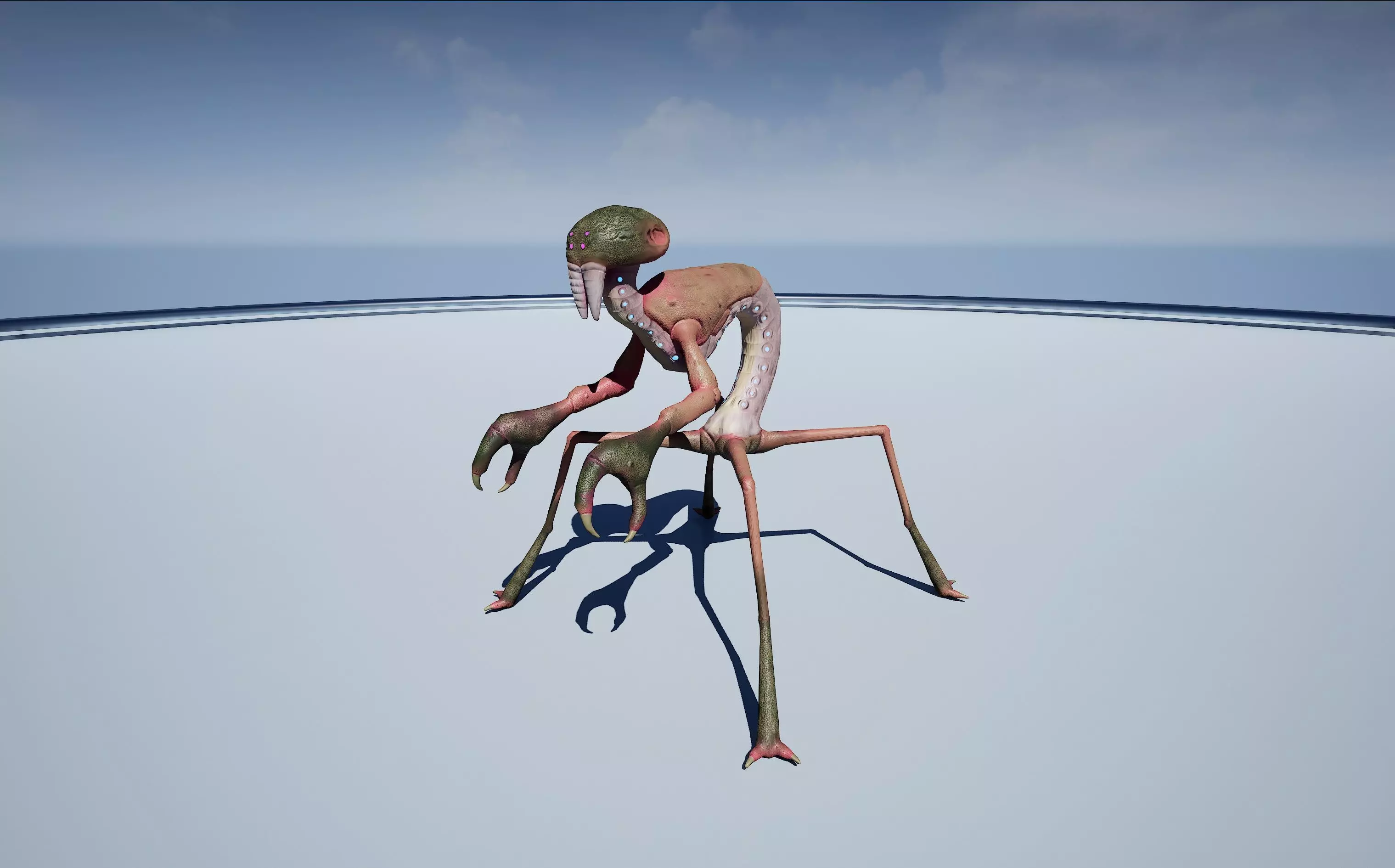 Crustacean-like alien creature Low-poly 3D model_0