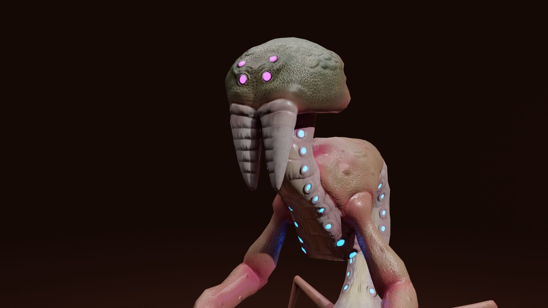 Crustacean-like alien creature Low-poly 3D model_9