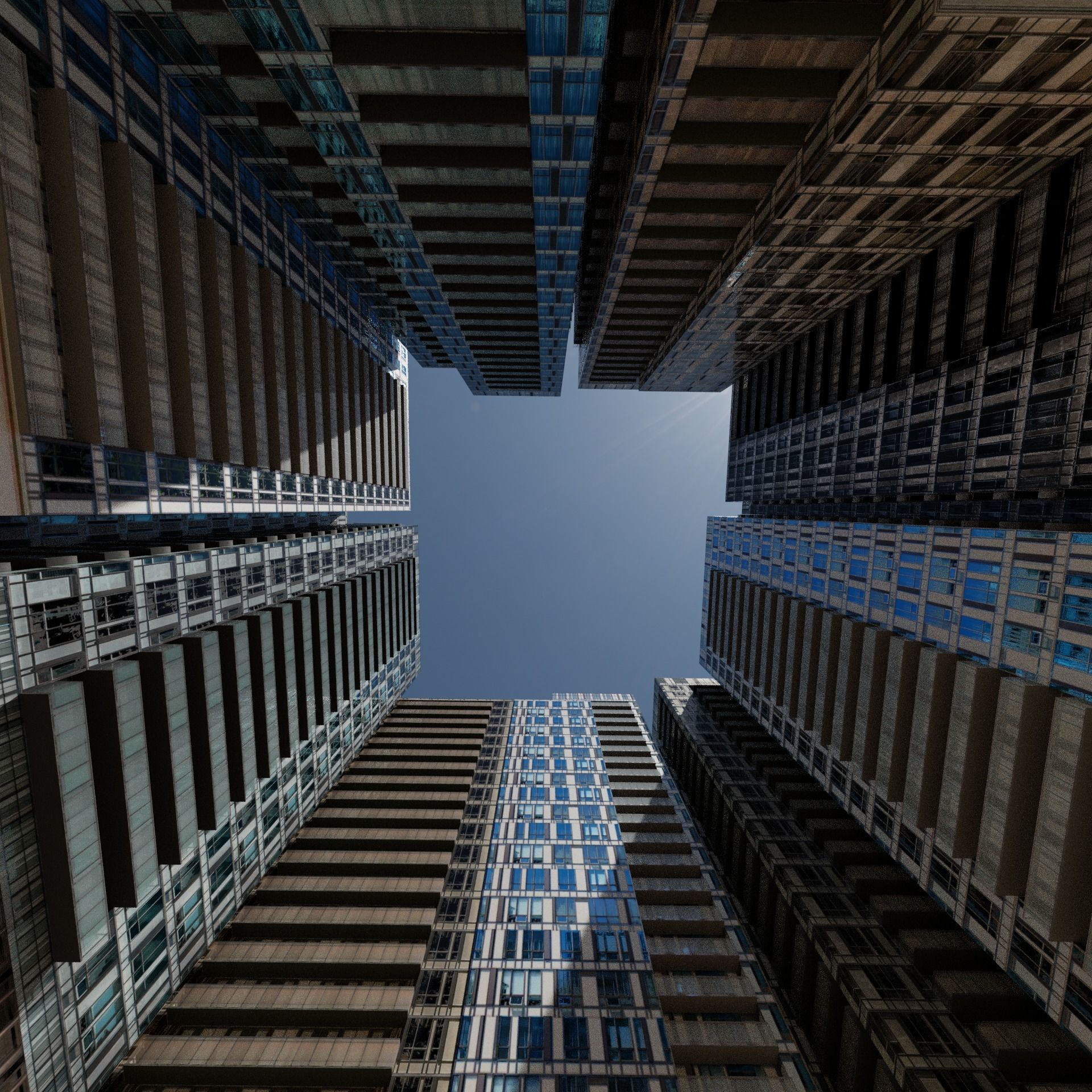 Block of flats Low-poly 3D model_13