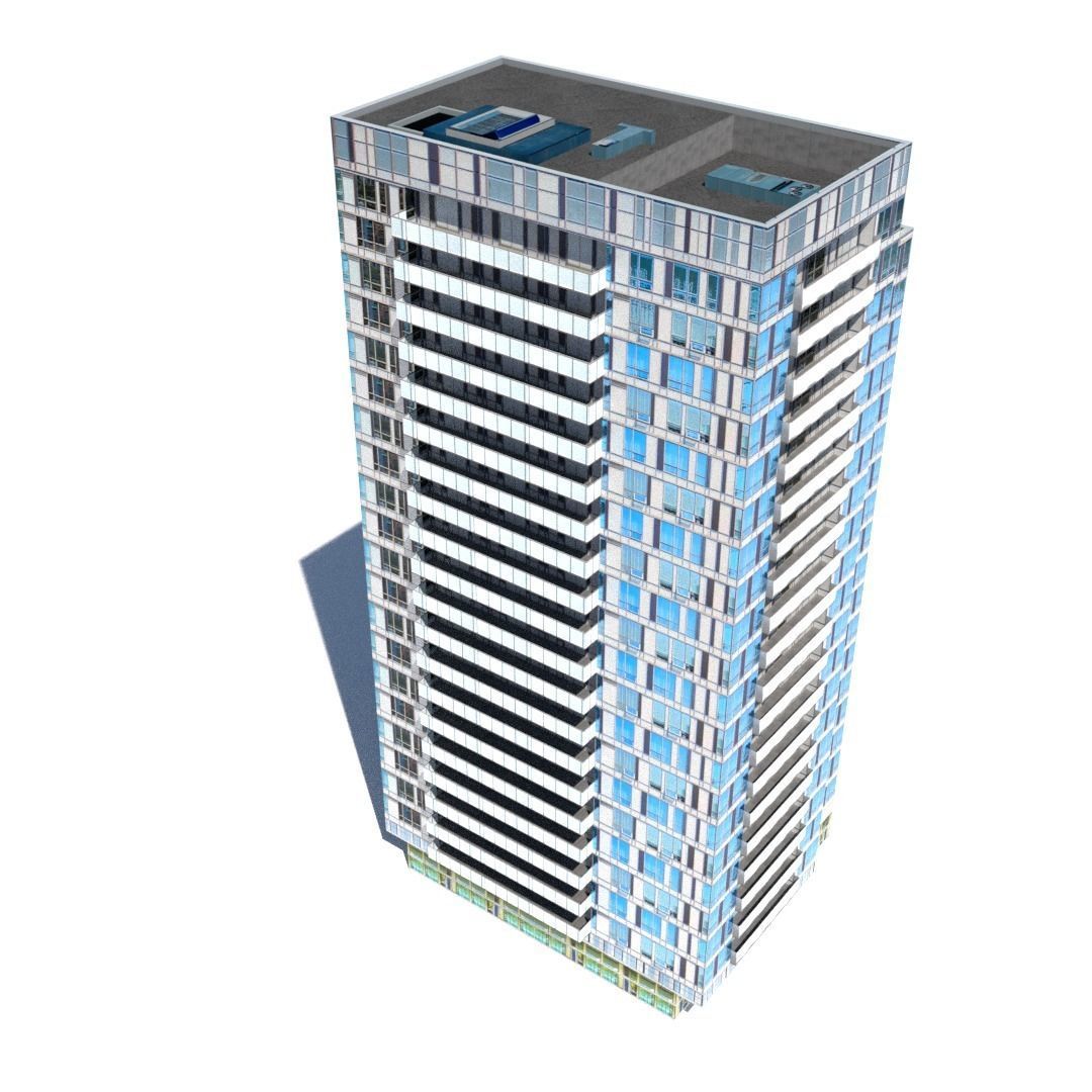 Block of flats Low-poly 3D model_3