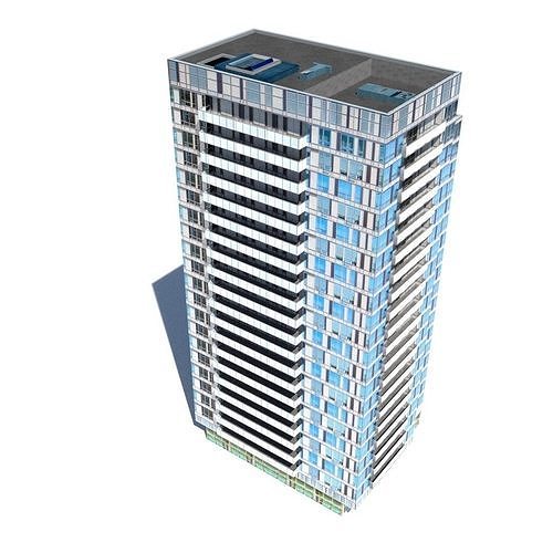 Block of flats Low-poly 3D model 4