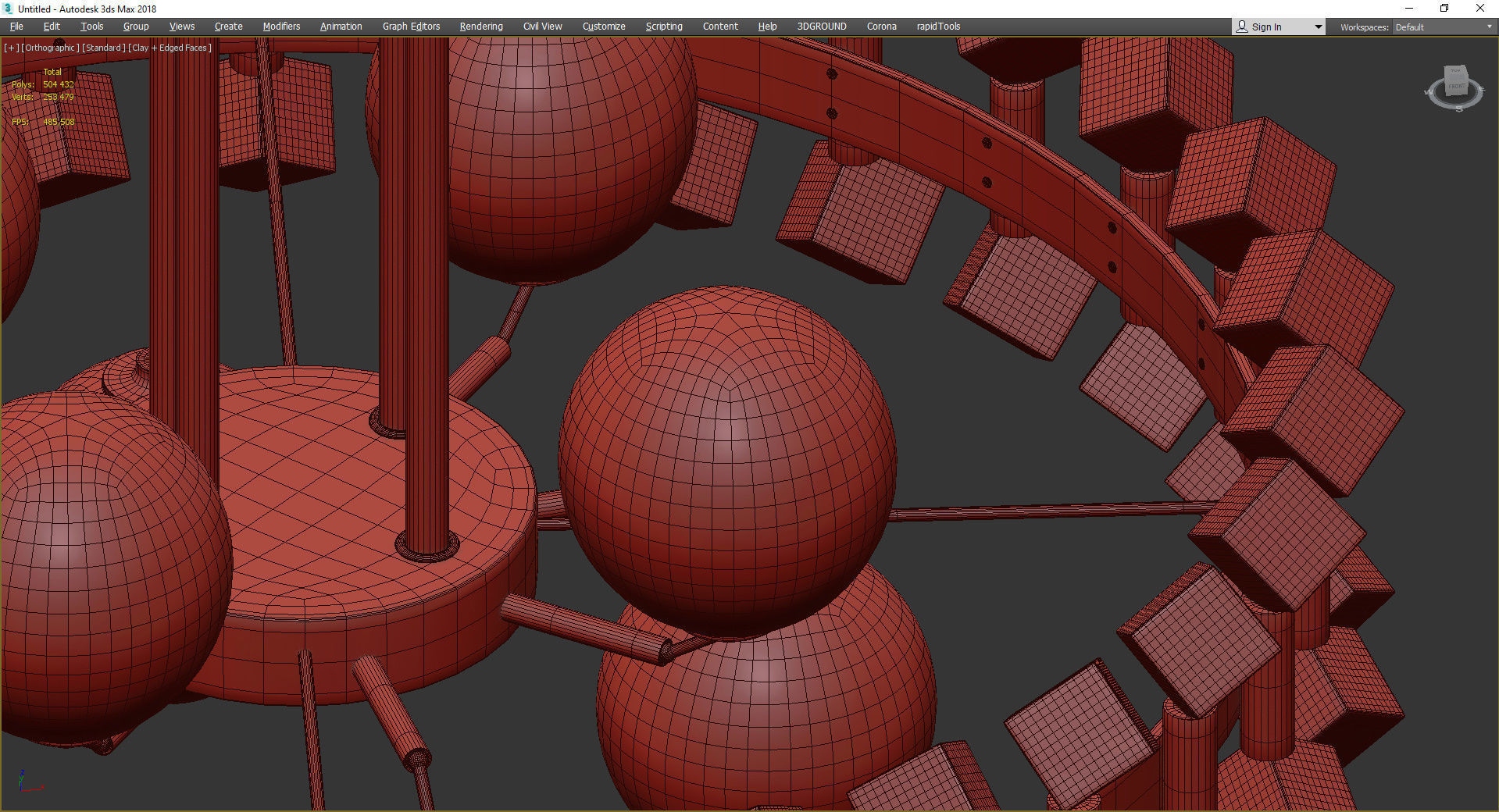 Beauty blin chandelier Low-poly 3D model_4