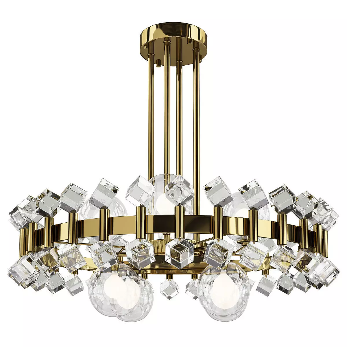 Beauty blin chandelier Low-poly 3D model_0
