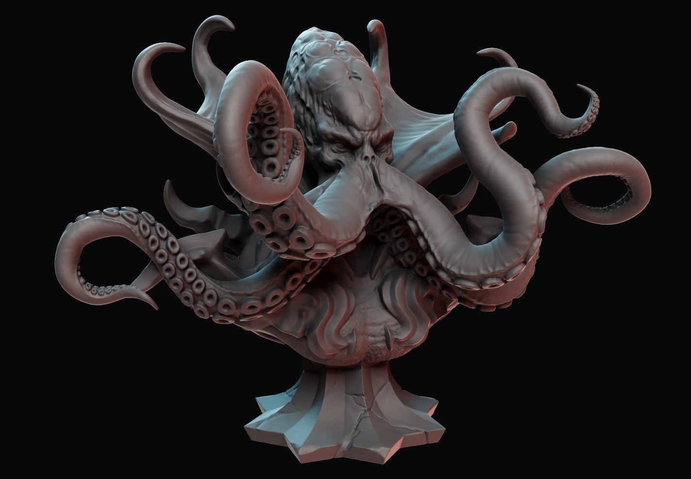 Illithid - Mind Flayer Bust 3D print model_4