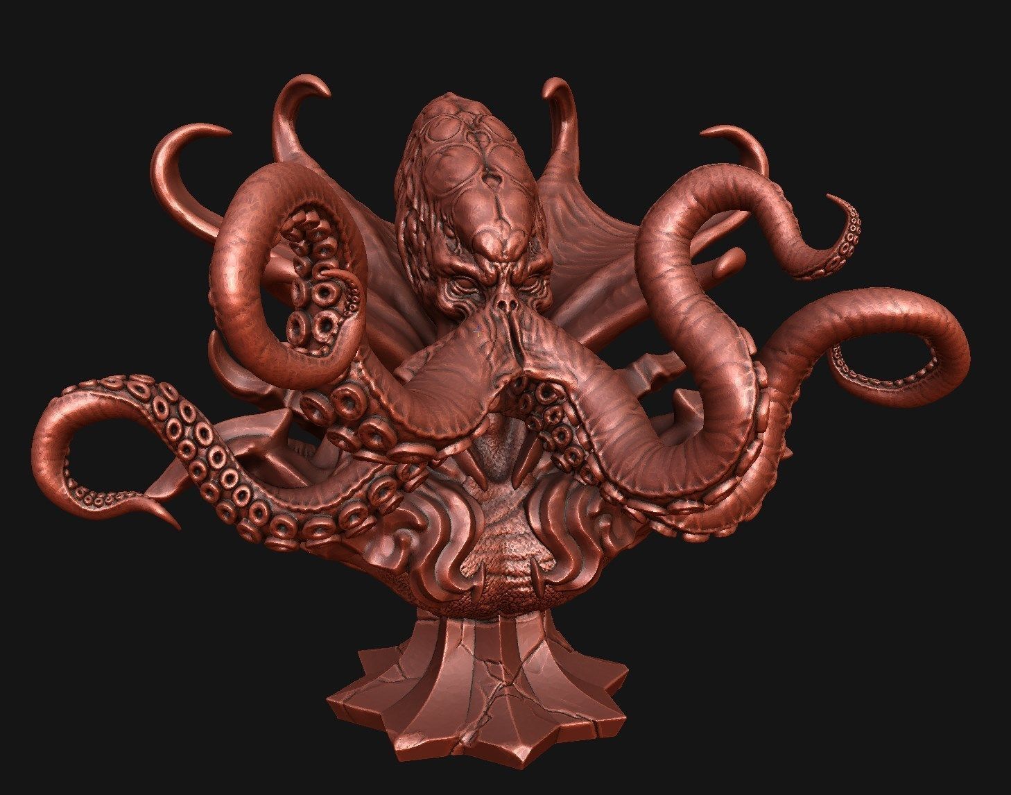 Illithid - Mind Flayer Bust 3D print model_5