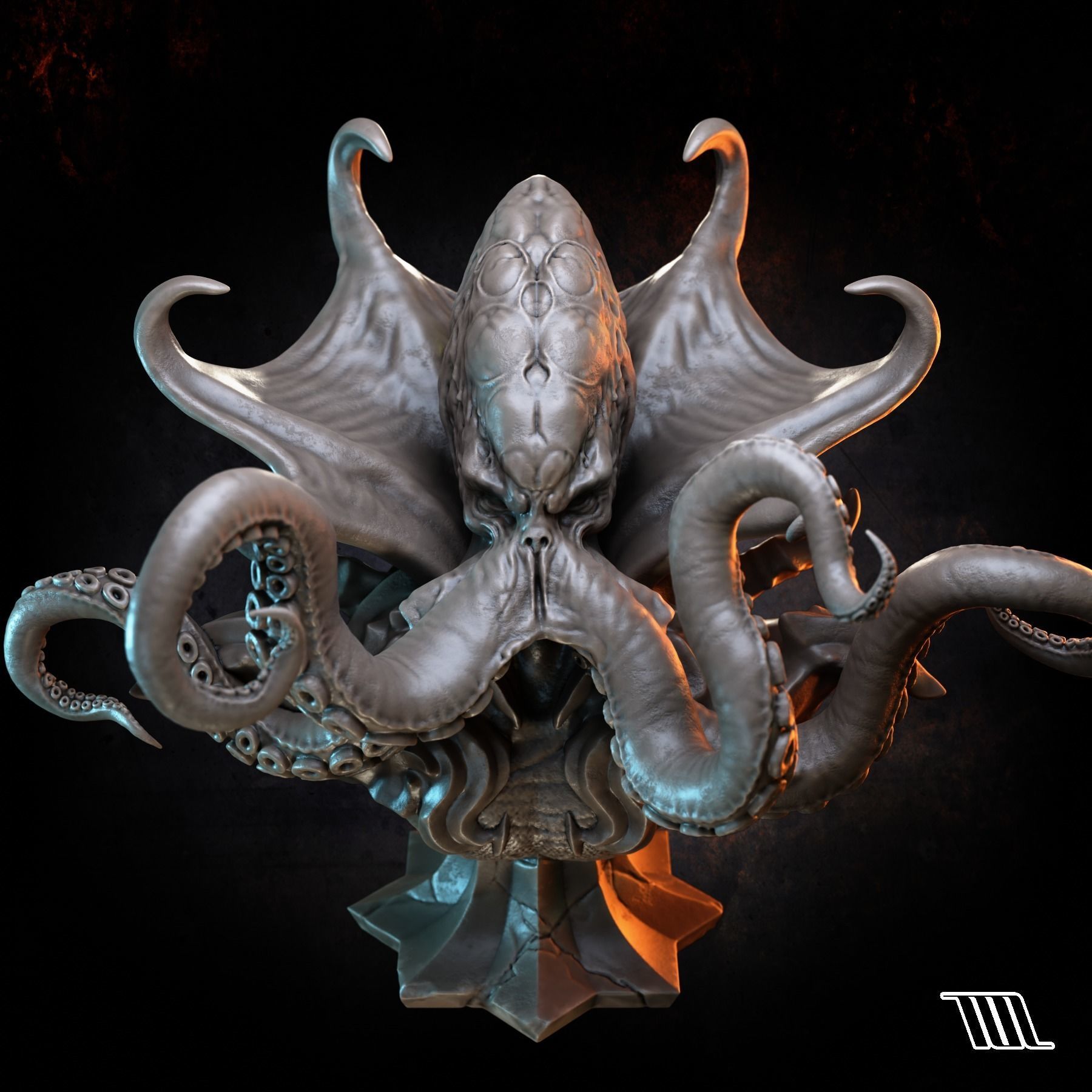 Illithid - Mind Flayer Bust 3D print model_3