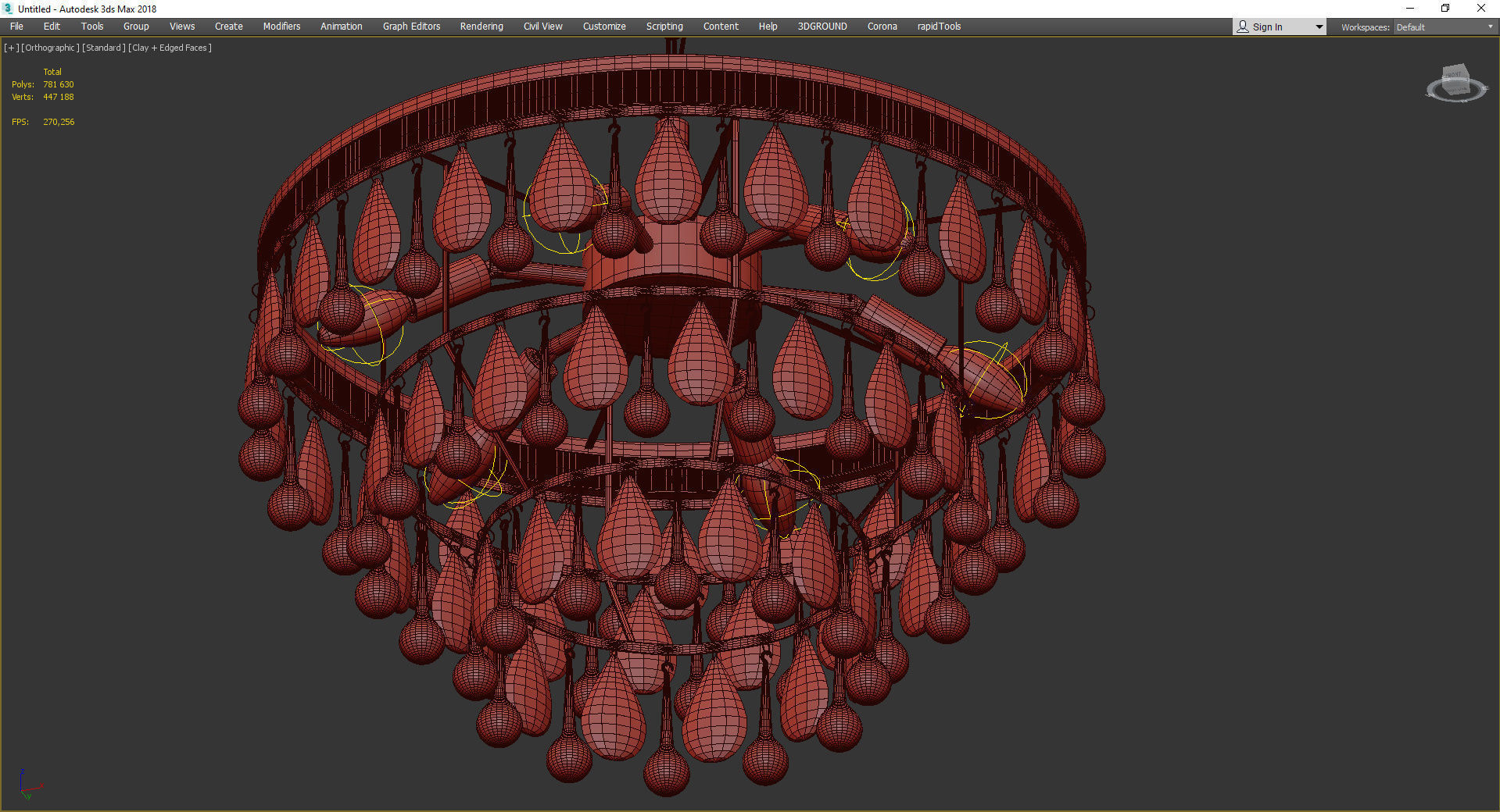 Freude Chandelier 50 Low-poly 3D model_3