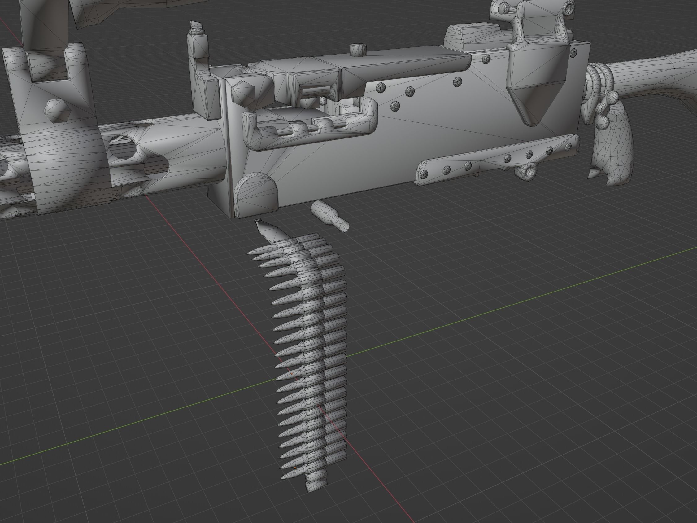 M1919 Browning cal 30 Low-poly 3D model_9