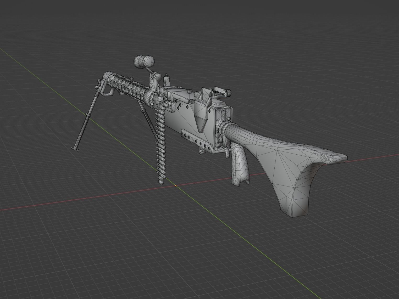 M1919 Browning cal 30 Low-poly 3D model_2