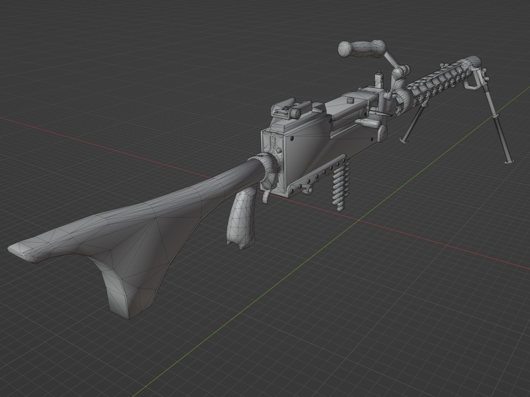 M1919 Browning cal 30 Low-poly 3D model_4