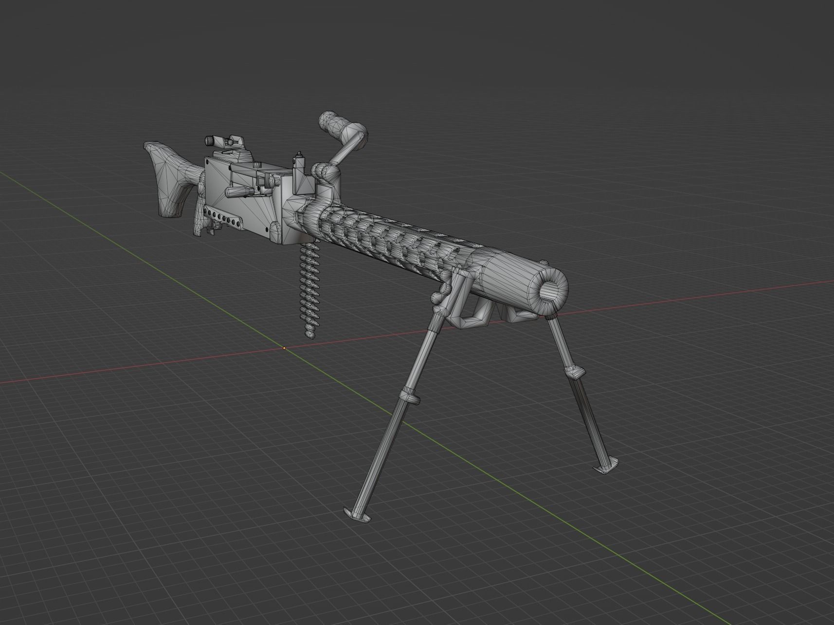 M1919 Browning cal 30 Low-poly 3D model_6