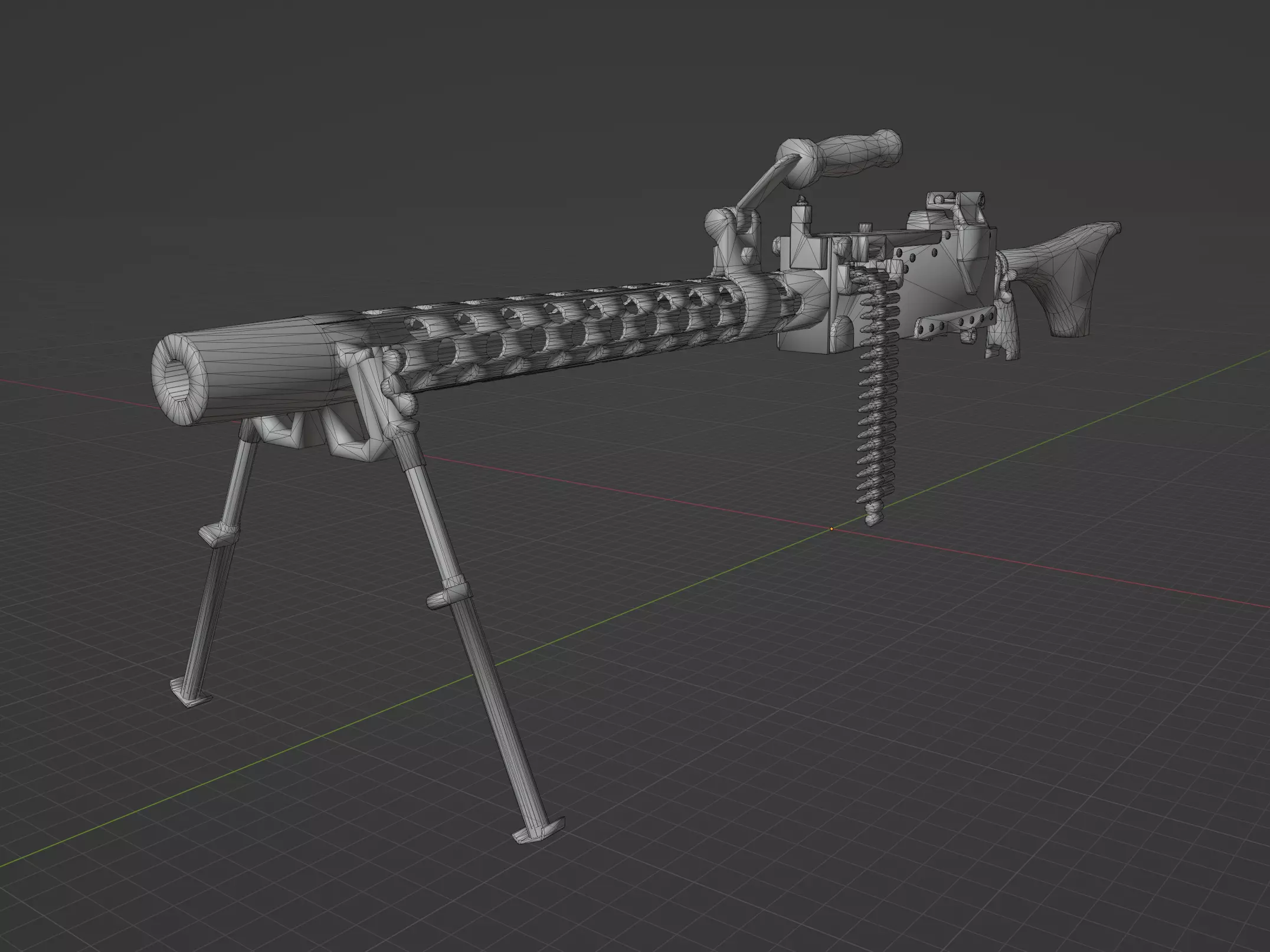 M1919 Browning cal 30 Low-poly 3D model_0