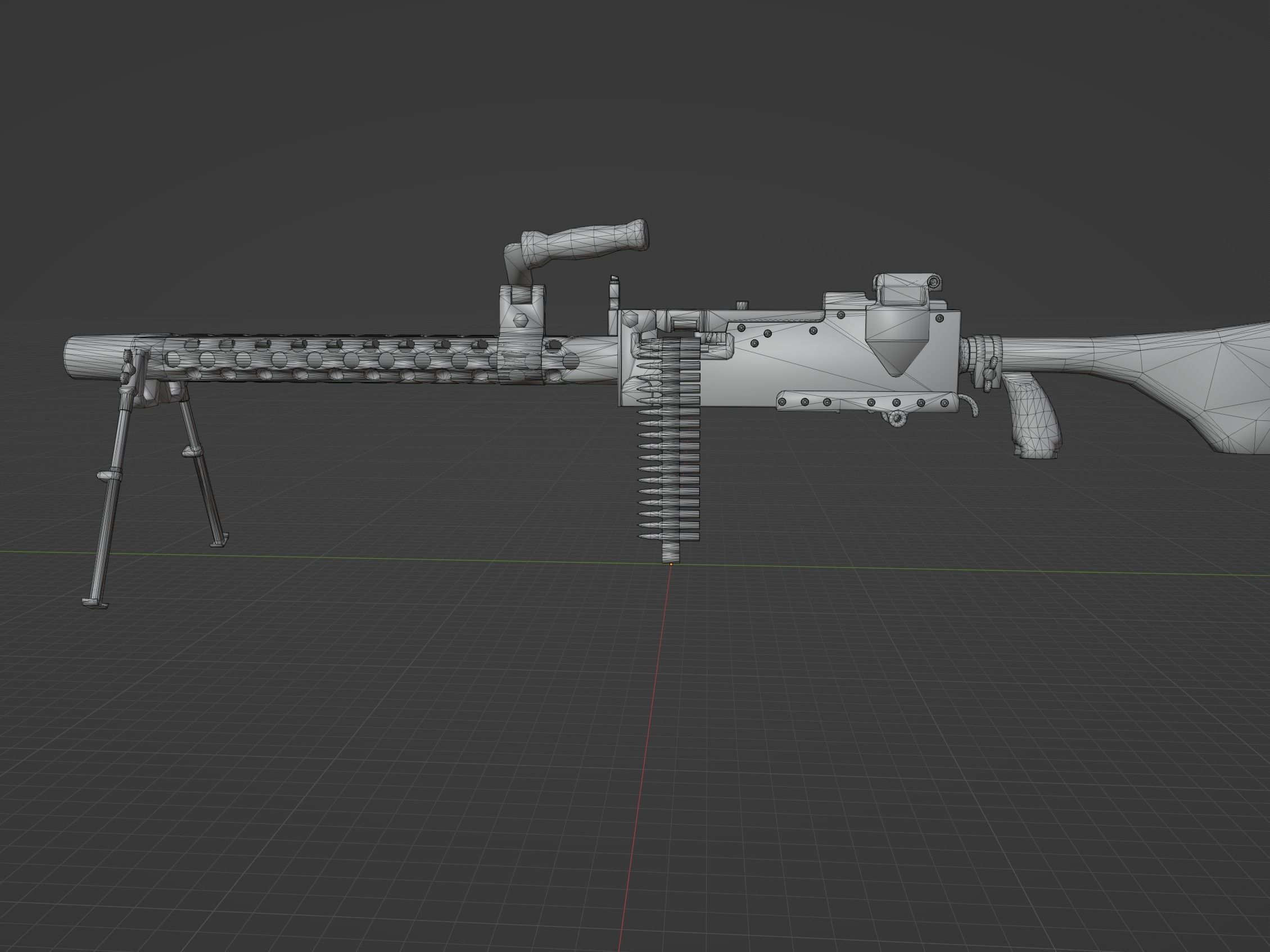 M1919 Browning cal 30 Low-poly 3D model_1