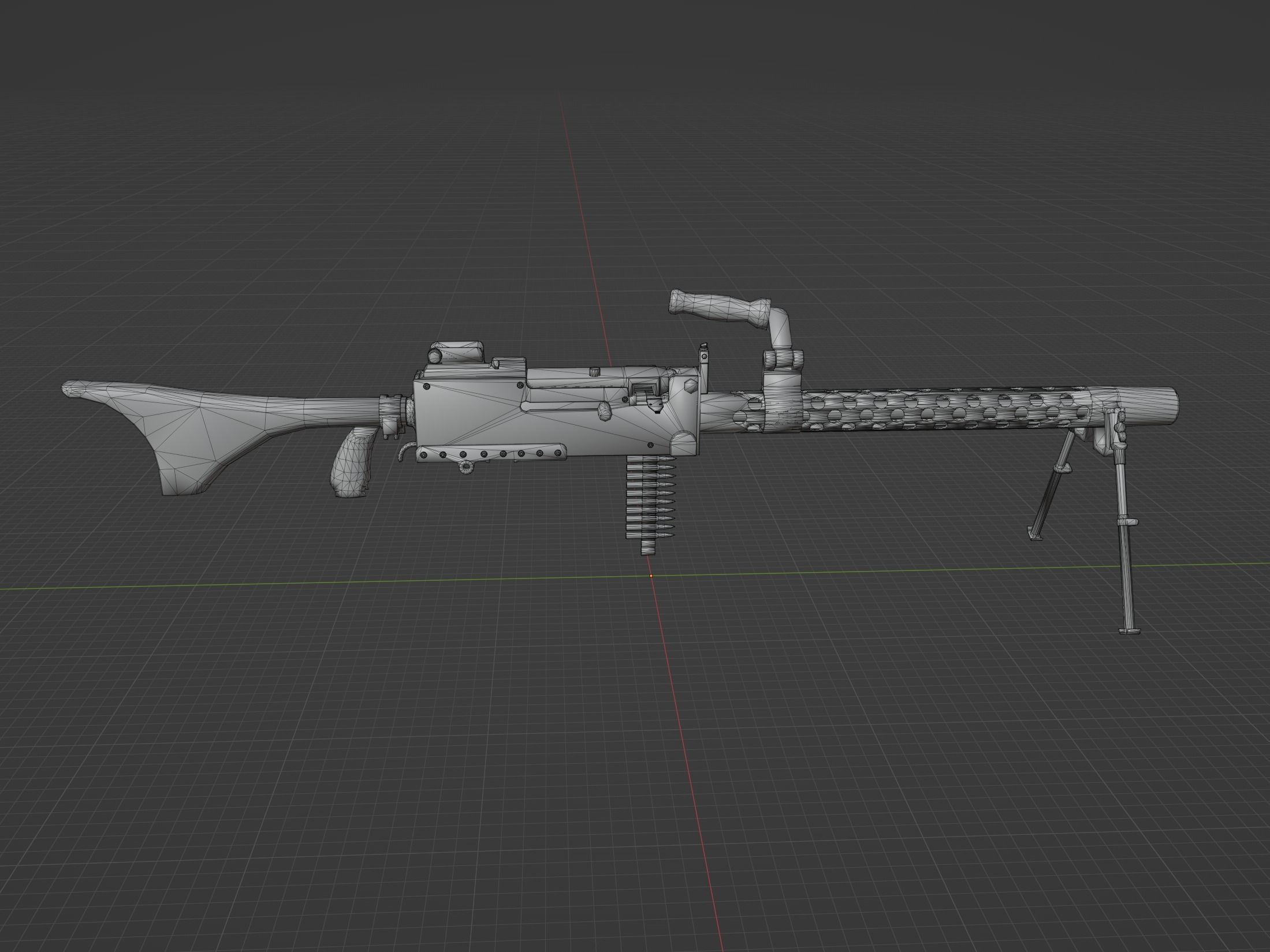 M1919 Browning cal 30 Low-poly 3D model_5