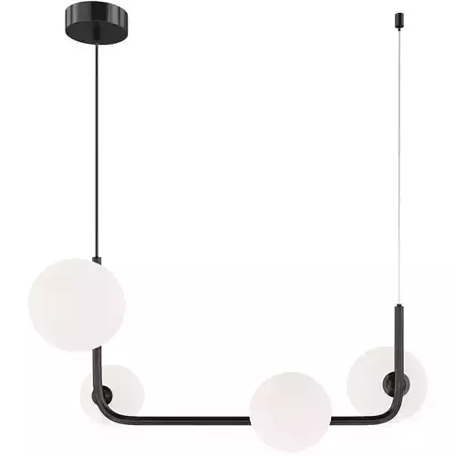 Marcan 4 Ball Chandelier Black Line