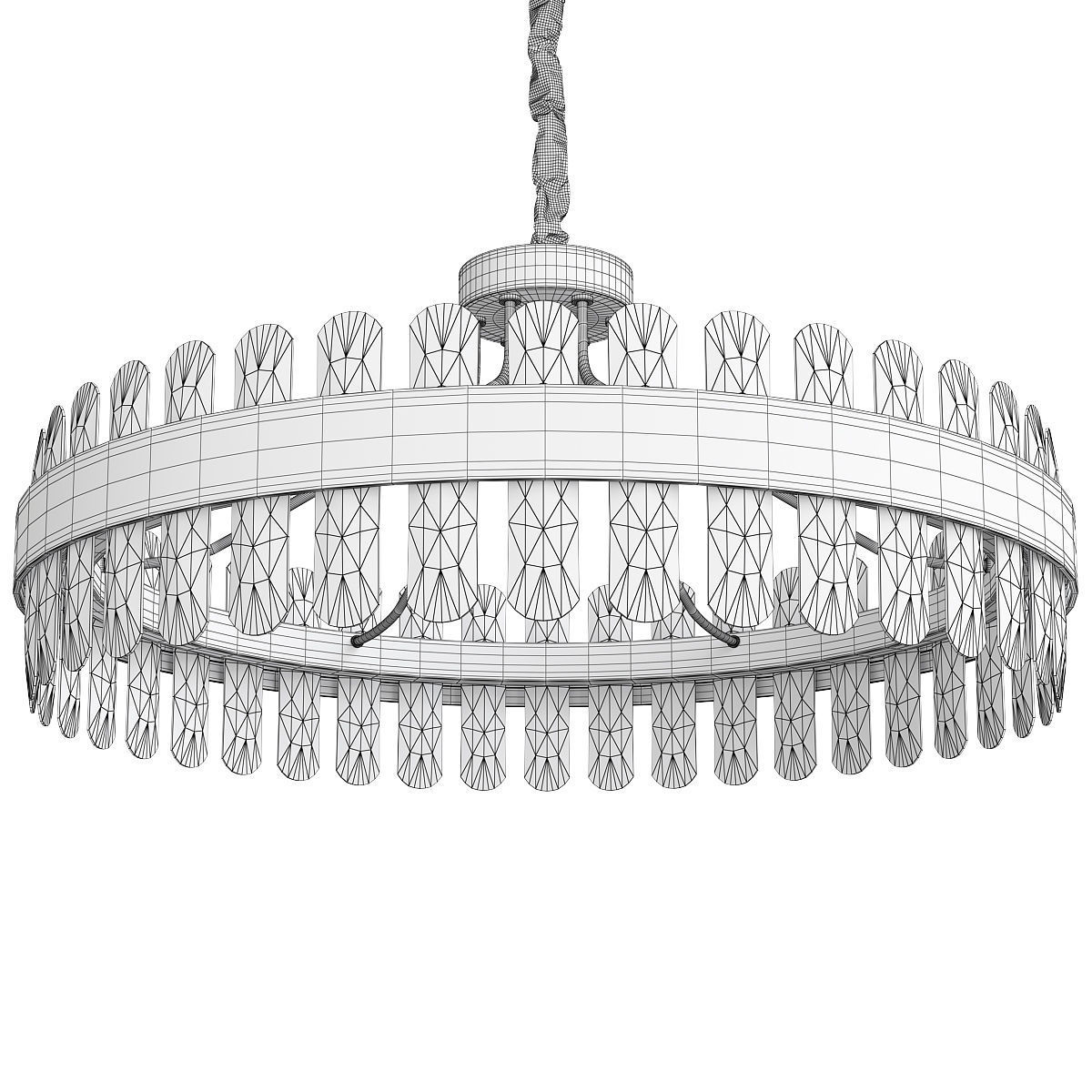 Sticks gold chandelier Low-poly 3D model_1