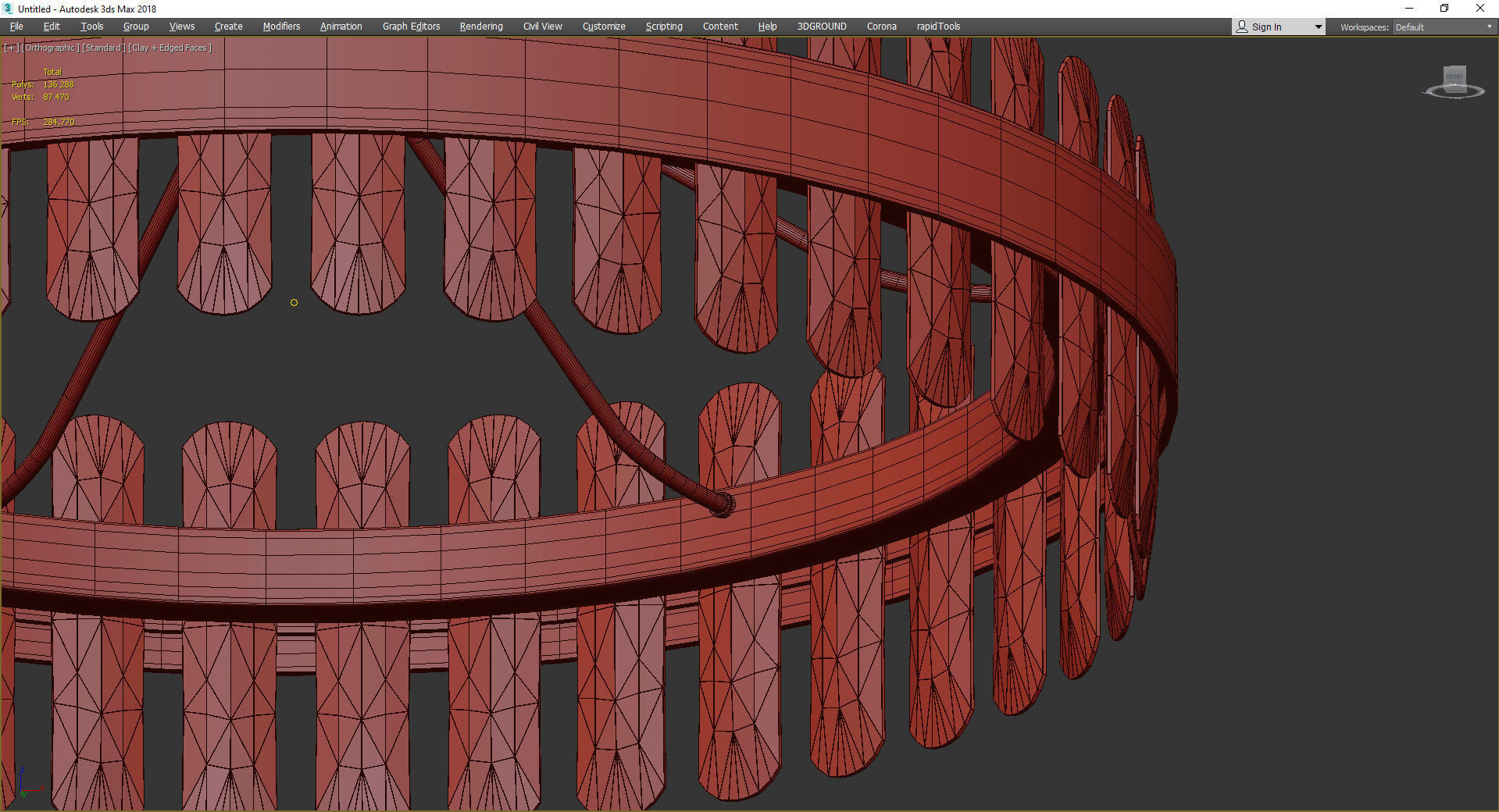 Sticks gold chandelier Low-poly 3D model_3