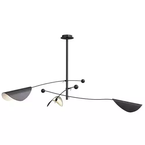 Hanglamp met 3 richtbare armen Funambule Low-poly 3D model